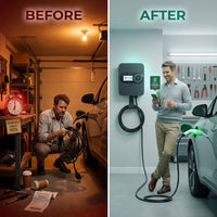 LumenCharge Halo 48A Smart EV Wall Charger — Before & After