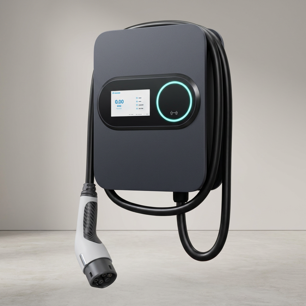 LumenCharge Halo 48A Smart EV Wall Charger — Studio Shot